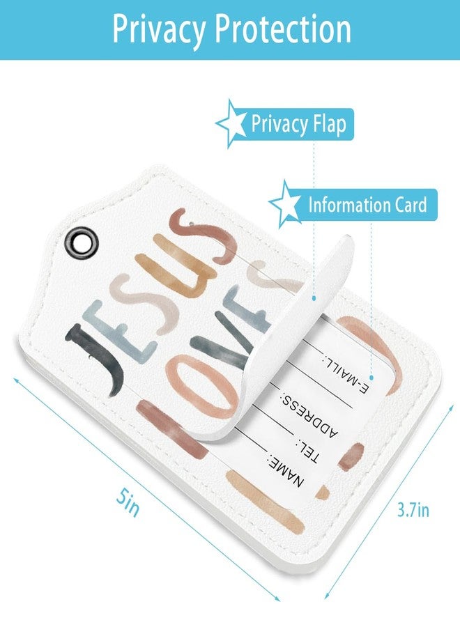 LARTSFRO Jesus Loves Me Luggage Tags for Suitcases, Luggage Tags for Suitcases Women, Scripture Luggage Tag, Luggage Tags Cute, Back to School, Trendy Girly 2 Pack Travel Luggage Tags - Image 2